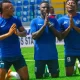 Enyimba players celebrating their goal against Lobi Stars at the NPFL Super 6