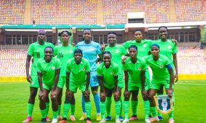 The Super Falcons of Nigeria trashed Cape Verde 5-0 in a 2024 Women's Africa Cup of Nations WAFCON qualification first-leg match. THE ATHLETIC NG reports. Uchenna Kanu and Esther Okoronkwo both scored twice plus one goal by Gift Monday to seal a 5-0 trashing of Cape Verde by Nigeria in the first leg of the 2024 Women's Africa Cup of Nations qualifier. The match was played on Thursday, November 30, 2023 at the Moshood Abiola Stadium, Abuja. To reach the final qualifying round, Nigeria walked over São Tomé and Príncipe while Cape Verde flourished in a 6-3 aggregate win over Liberia. Nine-time African champions, the Super Falcons of Nigeria were near-perfect to take a convincing first-leg win In Abuja. US-based striker Uchenna Kanu scored the games opening goal in the seventh minute to set foundation for a big-win. Goalkeeper Chiamaka Nnadozie made a stunning save to deny Cape Verde an equalizer minutes later. The Coach Justin Madugu tutored Nigerian ladies were two-goals up when Tenerife forward, Gift Monday doubled the lead for the Falcons from a goal-mouth scramble in the 25th minute.. Nigeria dominated the encounter and got a deserved third when Uchenna Kanu finished off a pass from Sevilla midfielder, Toni Payne as the Falcons won 3-0 at the break. Esther Okoronkwo came on as a substitute in the 53rd minute, and got on the scoresheet soon after with a sublime finish from Akudo Ogbonna’s cross. Eleven minutes later, Esther Okoronkwo grabbed her second of the match as she pounced on Rofiat Imuran’s cross to make it 5-0 for Nigeria. It finished 5-0, Nigeria recording their biggest win in a competitive fixture since beating Equatorial Guinea 6-0 at the CAF Women’s Africa Cup of Nations in 2018. Cape Verde and Nigeria will meet again for the second leg on December 5, 2023 at the Estádio Nacional de Cabo Verde in Praia. The aggregate winner of this match will qualify for the 2023 Women's Africa Cup of Nations in Morocco.