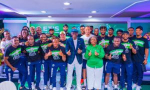 Lagos State Governor Jide Sanwo-Olu has urged the Super Eagles to give their all and bring pride to the nation at the upcoming 2023 Africa Cup of Nations.