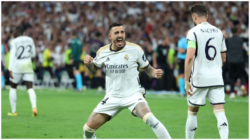 Joselu of Real Madrid celebrates