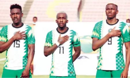 Super Eagles Sing National Anthem