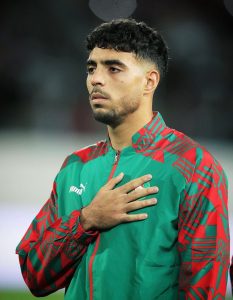 Chadi Riad singing Morocco's national anthem