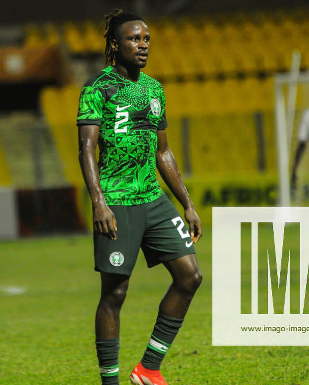 Ime Sampson in action for the Flying Eagles of Nigeria at the African Games. (Image Credit: Imago)