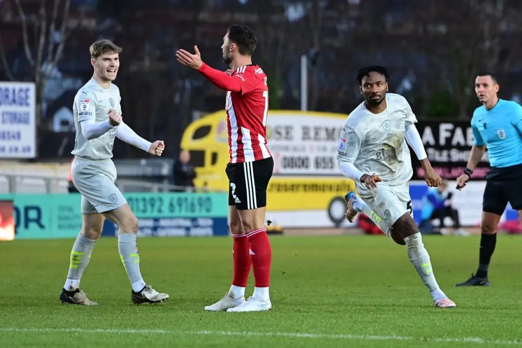 nwakali celebrates scoring for barnsley