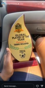 Benjamin Tanimu named global player of the year